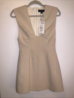 Zara Cream Sleeveless Mini Dress